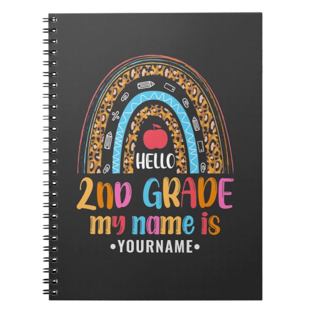 Hello Second Grade Back To School Gift Notebook (Front)