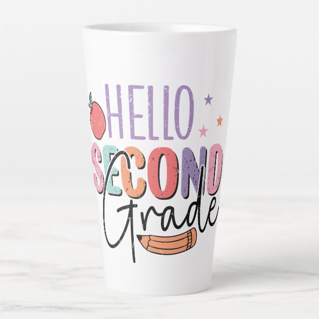 Hello Second Grade Back to School Latte Mug (Front)