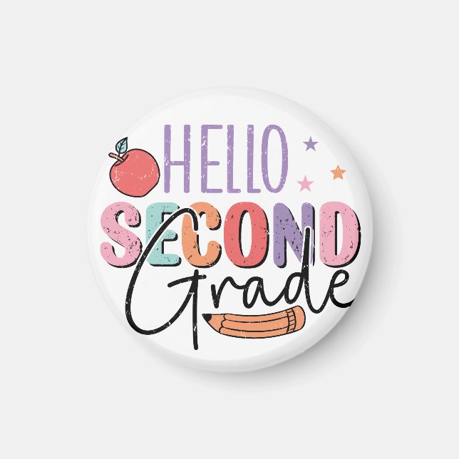 Hello Second Grade Back to School Magnet (Front)