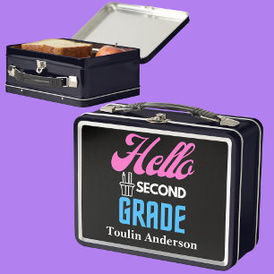 Hello Second Grade, Back To School Metal Lunch Box