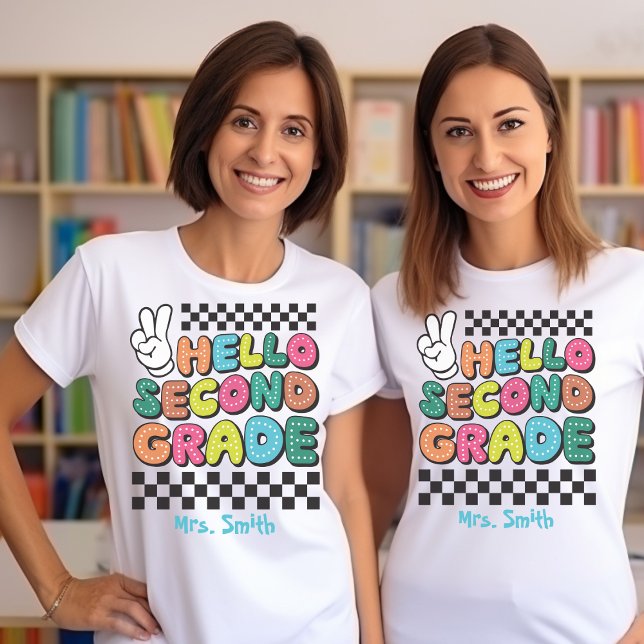 Hello Second Grade Customisable Tshirt (Creator Uploaded)