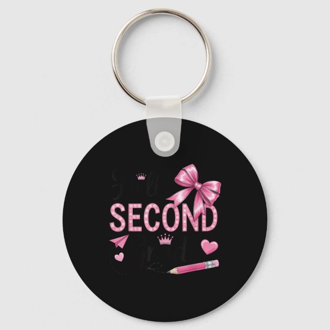 Hello Second Grade First Day Of School Coquette Te Key Ring (Front)