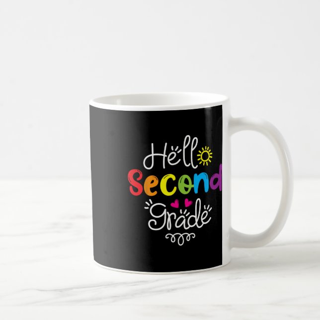 Hello Second Grade Fun 2nd Grade Byck To School Gi Coffee Mug (Right)