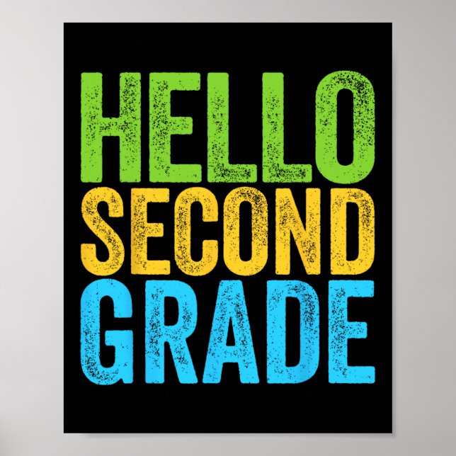 Hello Second Grade Fun 2nd Grade Byck To School  Poster (Front)