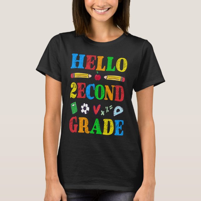 Hello Second Grade  Kids 2nd Grade Class Back to S T-Shirt (Front)