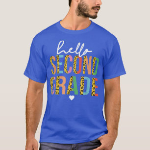 Hello Second Grade Leopard Back To School 2nd Grad T-Shirt