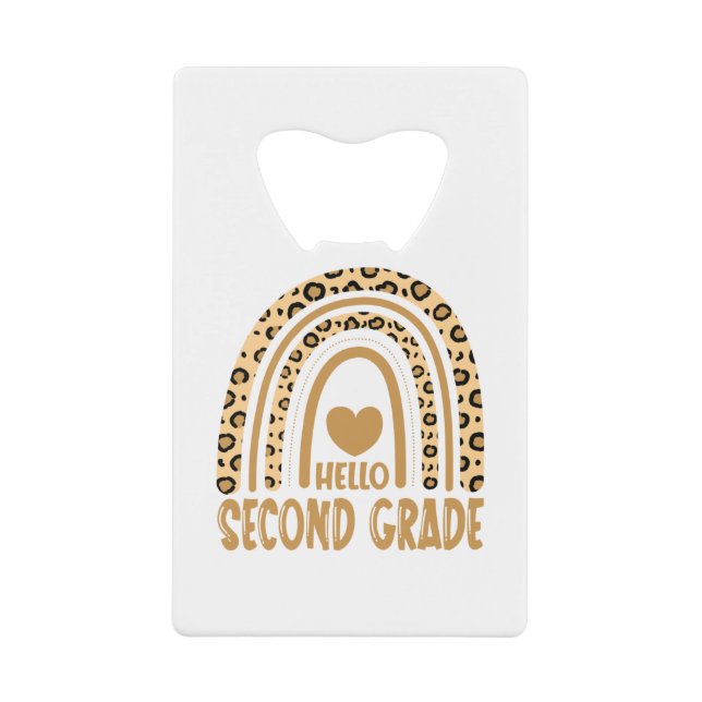 Hello Second Grade-Leopard Rainbow-Back to School (Front)