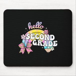 Hello Second Grade Pencil Bow Tie Dye Back To Scho Mouse Pad