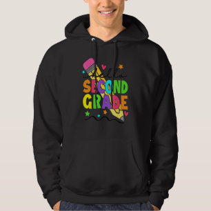 Hello Second Grade Pencil Student Teacher 2nd Grad Hoodie