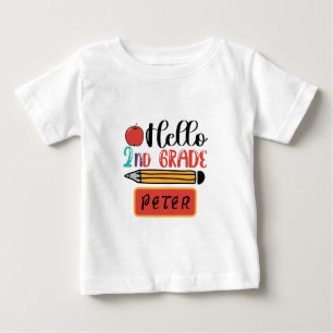 Hello Second Grade Personalised Back to School Fun Baby T-Shirt