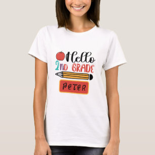 Hello Second Grade Personalised Back to School Fun T-Shirt