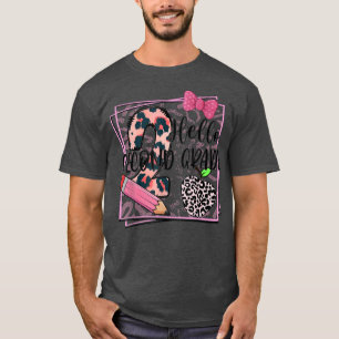 Hello Second Grade Pink Leopard 2nd Grade Back To T-Shirt