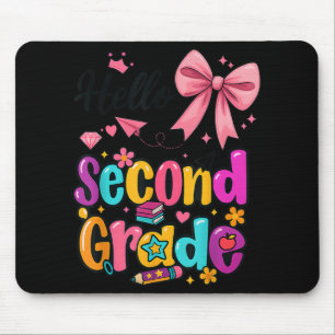 Hello Second Grade Preppy Back To School Boy Girl Mouse Pad
