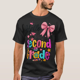 Hello Second Grade Preppy Back To School Boy Girl T-Shirt