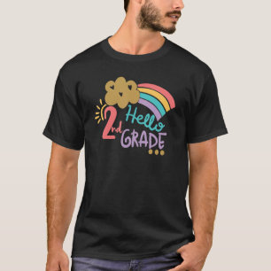 Hello Second Grade Rainbow Back To School 2nd Grad T-Shirt