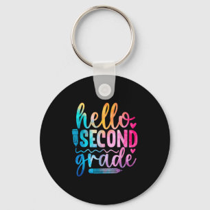 Hello Second Grade Rainbow Pencil 2nd Grade Girls  Key Ring
