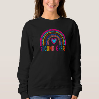 Hello Second Grade Rainbow Teacher Girls First Day Sweatshirt