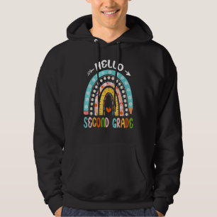 Hello Second Grade Rainbow Teacher Team 2nd Grade  Hoodie