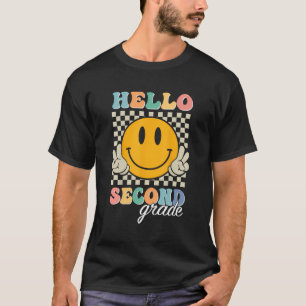 Hello Second Grade Retro Smile Team 2Nd Grade Back T-Shirt