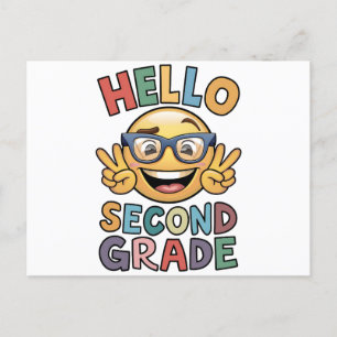 Hello Second Grade Teacher 2nd Grade Back School Postcard