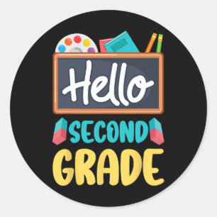 Hello Second Grade Teacher Students 2nd Grade Back Classic Round Sticker