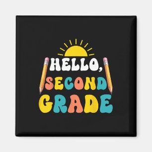Hello Second Grade Teacher Students 2nd Grade Back Magnet