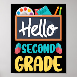 Hello Second Grade Teacher Students 2nd Grade Back Poster