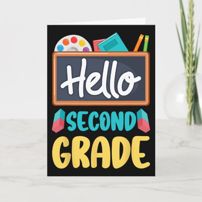 Hello Second Grade Teacher Students 2nd Grade Ck T Card (Front)