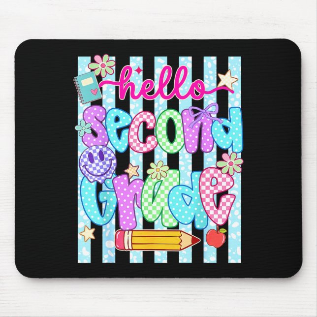 Hello second grade team 2nd grade back to school mouse pad (Front)