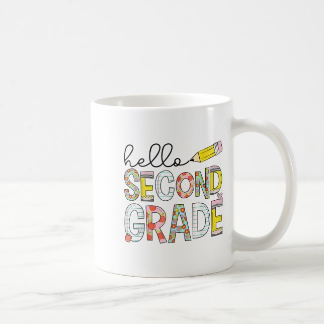 Hello Second Grade Team 2nd Grade Back To School T Coffee Mug (Right)