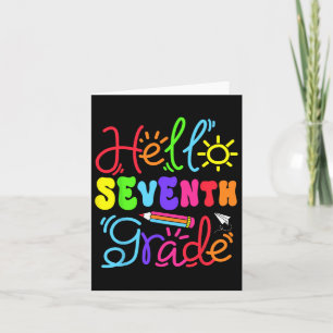 Hello Seventh Grade Teacher Girl Back To School Re Card