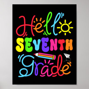 Hello Seventh Grade Teacher Girl Back To School Re Poster