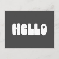 Hello Simple Retro Typography Greeting in Black