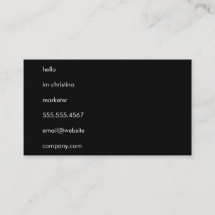 Hello Simple Text Business Card