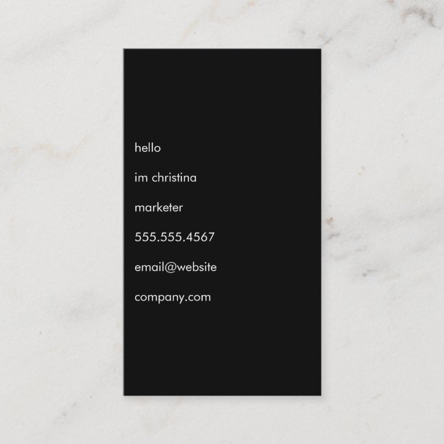 Hello Simple Text Business Card (Front)