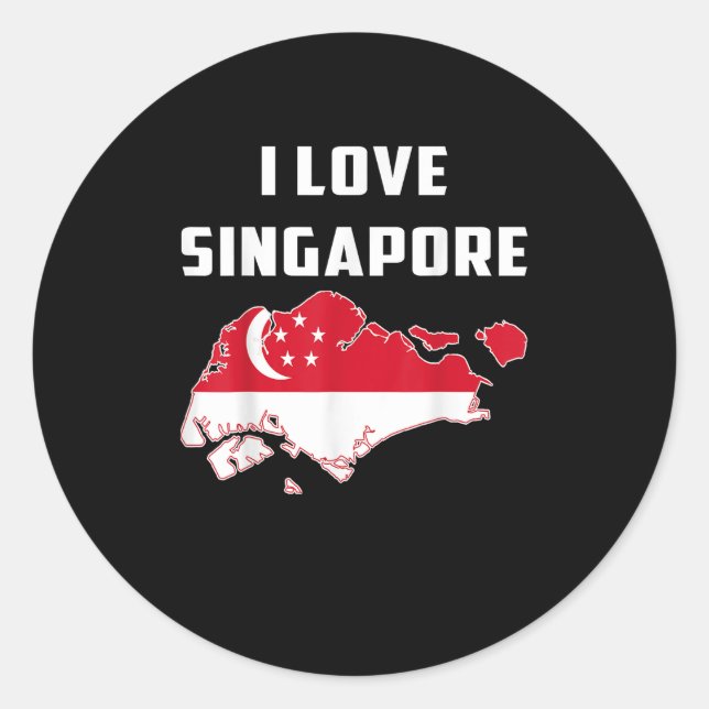 Hello Singare I Love Singare Map Flag Proud Singar Classic Round Sticker (Front)