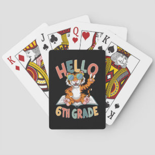 Hello Sixth Grade Tiger Lover Back to School Playing Cards