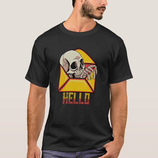 Hello Skull Skeleton Mail Postal Service Postman M T-Shirt (Front)