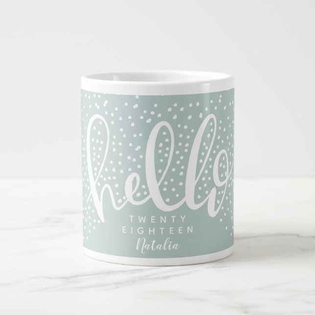 Hello snow Christmas holiday Large Coffee Mug (Front)