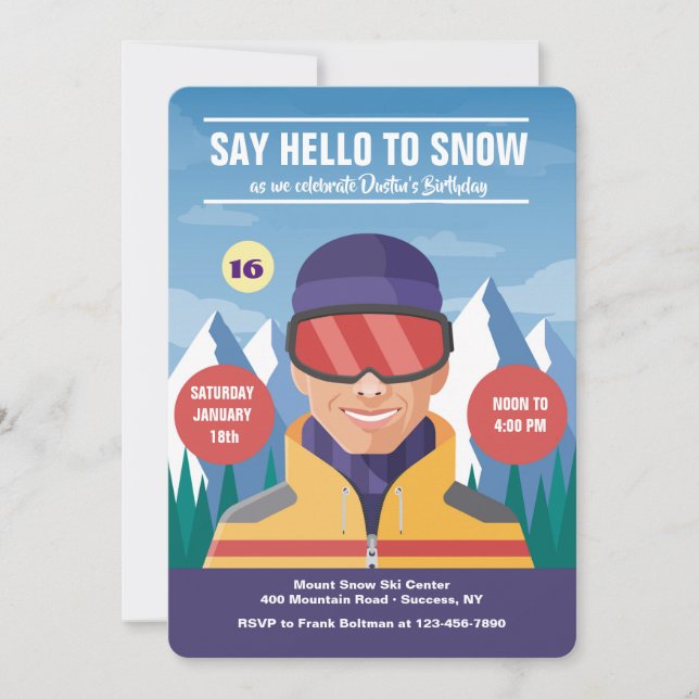 Hello Snow Invitation (Front)