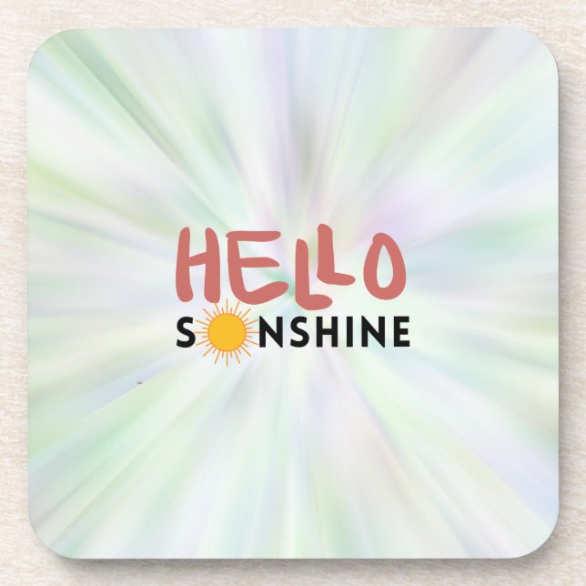 Hello Sonshine, Sun Rays, Summer vibes Coaster (Front)