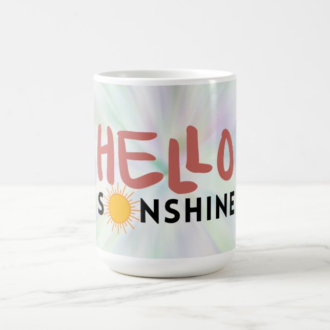 Hello Sonshine, Sun Rays, Summer vibes Coffee Mug (Center)