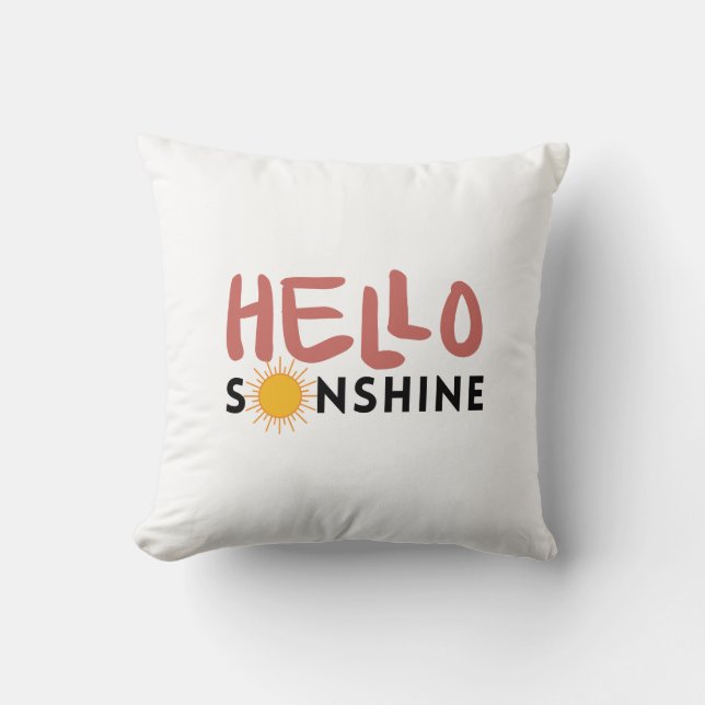 Hello Sonshine, Sun Rays, Summer vibes Cushion (Front)