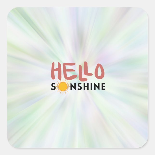 Hello Sonshine, Sun Rays, Summer vibes Square Sticker (Front)