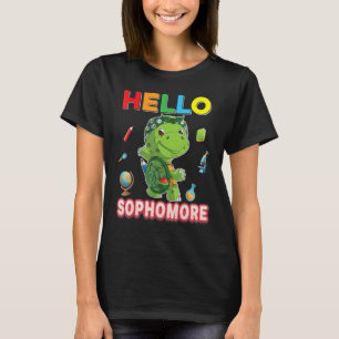 Hello Sophomore Grade Turtle Back To School Studen T-Shirt