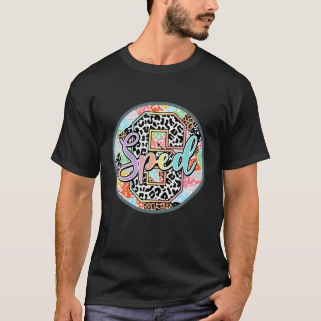 Hello Sped Teacher Leopard Funny Back To School Te T-Shirt (Front)