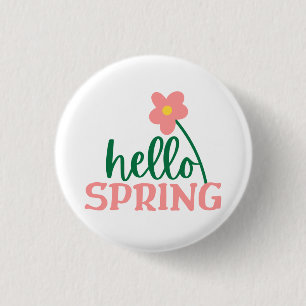 Hello Spring 3 Cm Round Badge