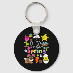 Hello Spring And Easter Bunny Rabbit Kids Girls He Key Ring