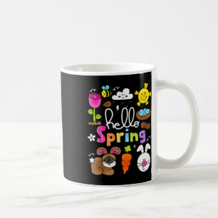 Hello Spring And Easter Day 2025 Bunny Rabbit Spri Coffee Mug