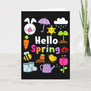 Hello Spring And Easter Day 2026 Bunny Hello Sprin Card